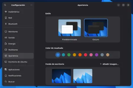 Panel de configuración de AnduinOS