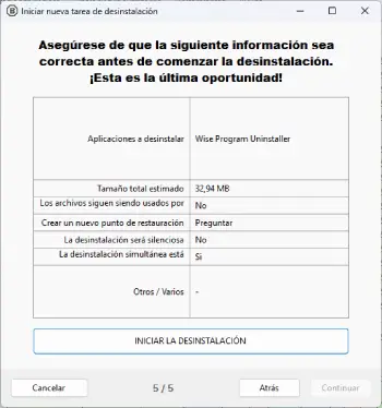 desimstalar aplicaciones