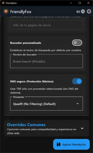 Captura de pantalla de FriendlyFox