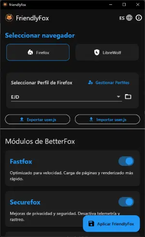 Captura de pantalla de FriendlyFox
