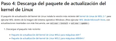 wsl kernel installed